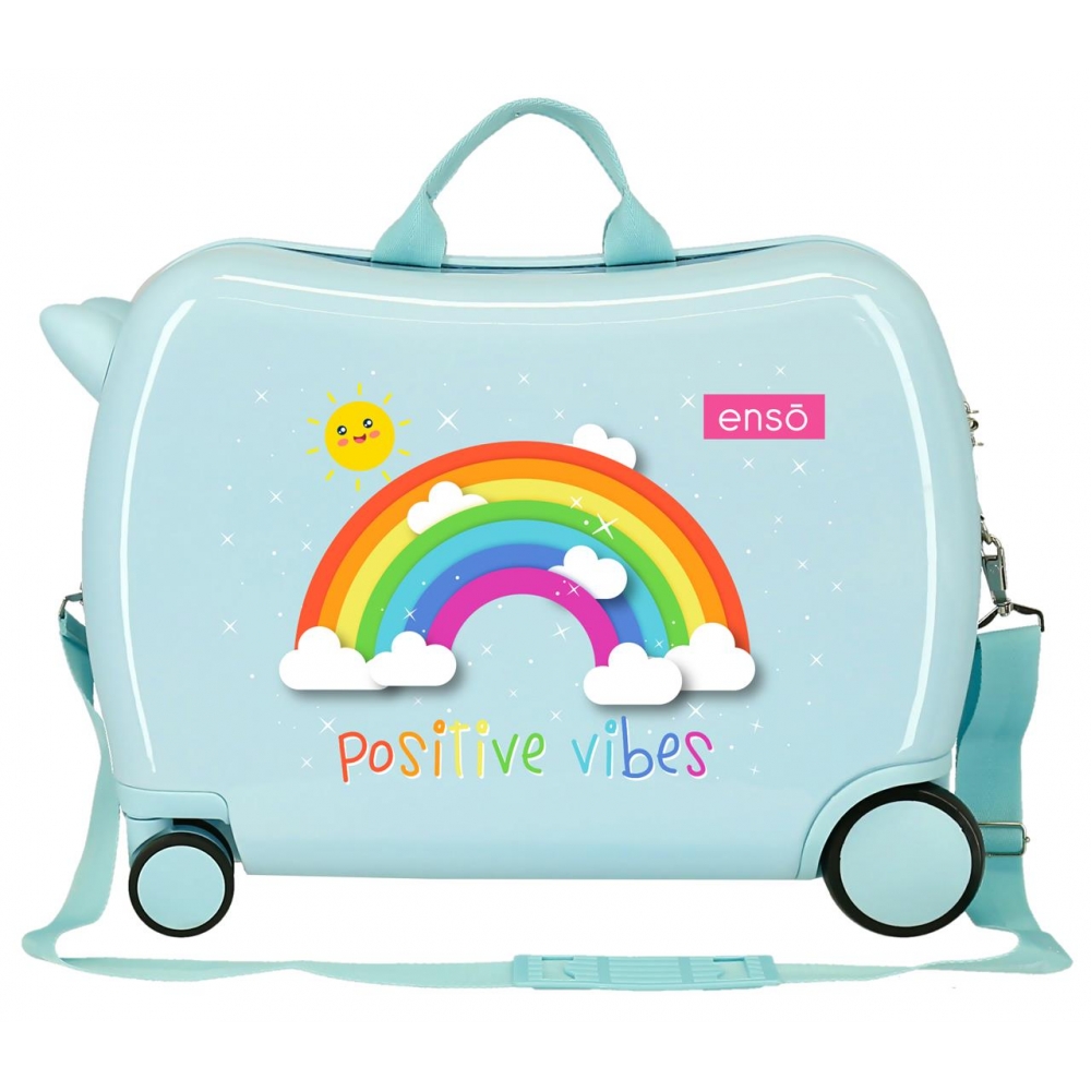 Pealistutav laste kohver Enso Rainbow Postive Vibes