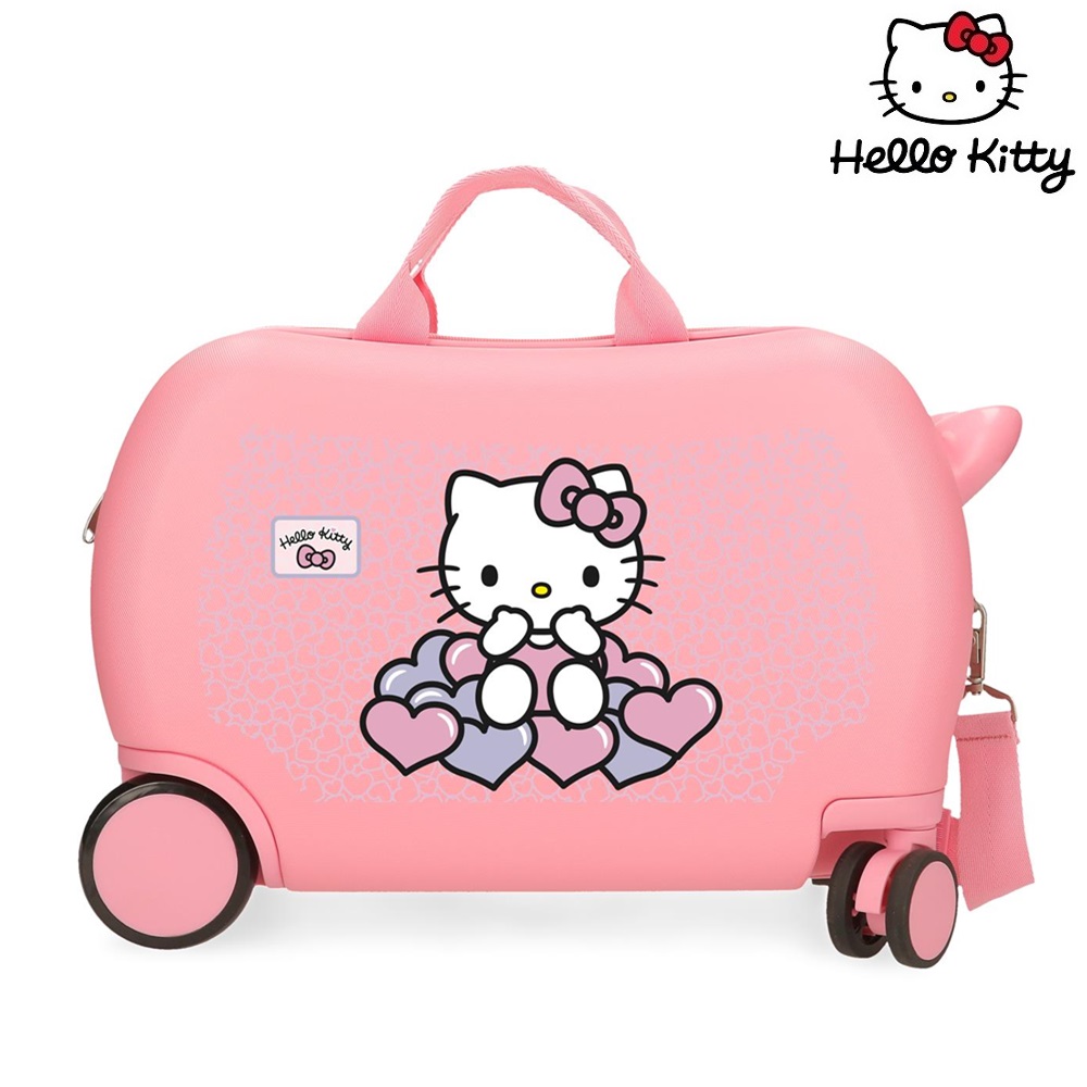 Laste pealistutav kohver Hello Kitty Hearts and Dots
