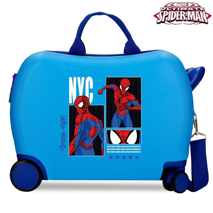 Laste pealeistutav reisikohver Spiderman Great Power Blue