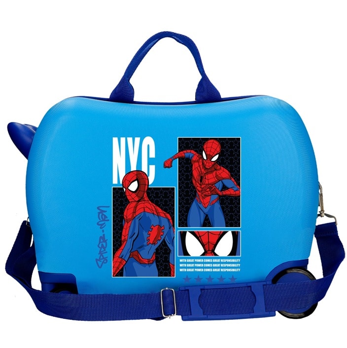 Laste pealeistutav reisikohver Spiderman Great Power Blue