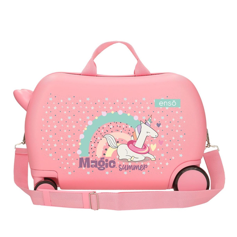 Laste kohver Enso Magic Unicorn Pink