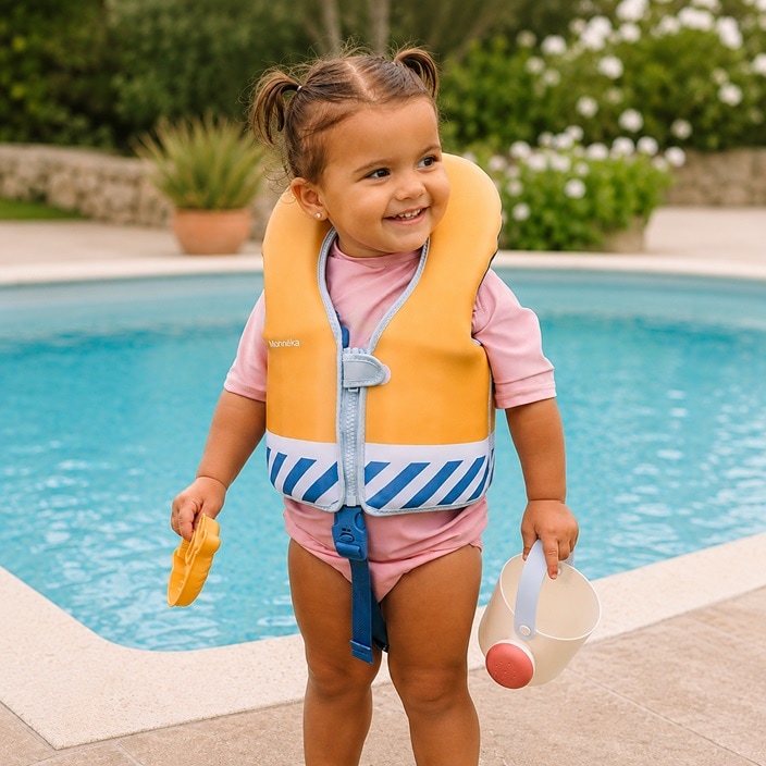 Laste Ujumisvest - Monnëka Learning Float Vest Blue Stripes