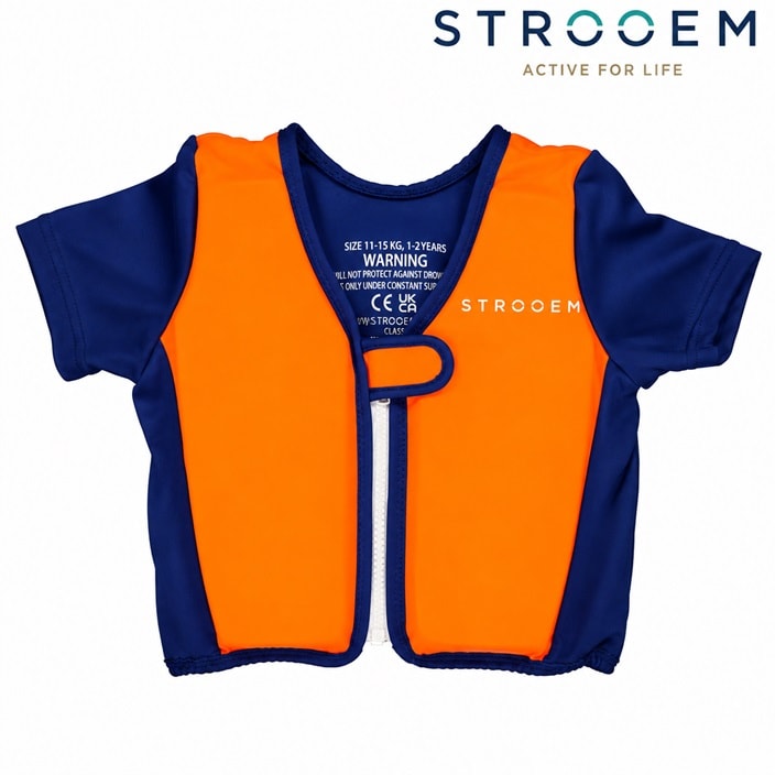 Laste Ujumisvest - Strooem Orange & Navy