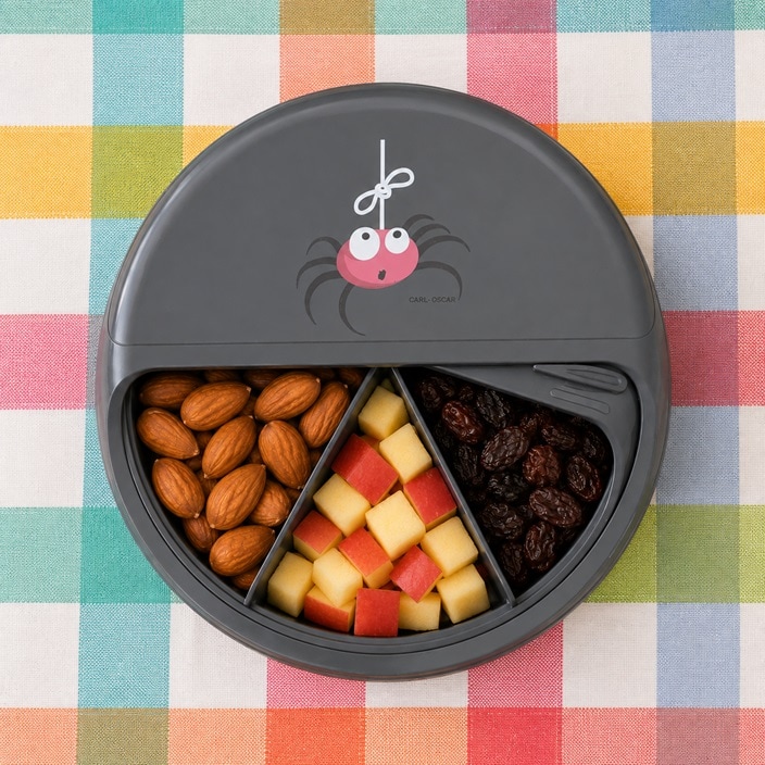 Laste Toidukarp - Carl Oscar SnackDisc Grey Spider