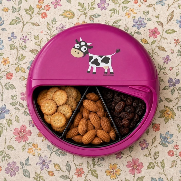 Laste Toidukarp - Carl Oscar SnackDisc Pink Cow
