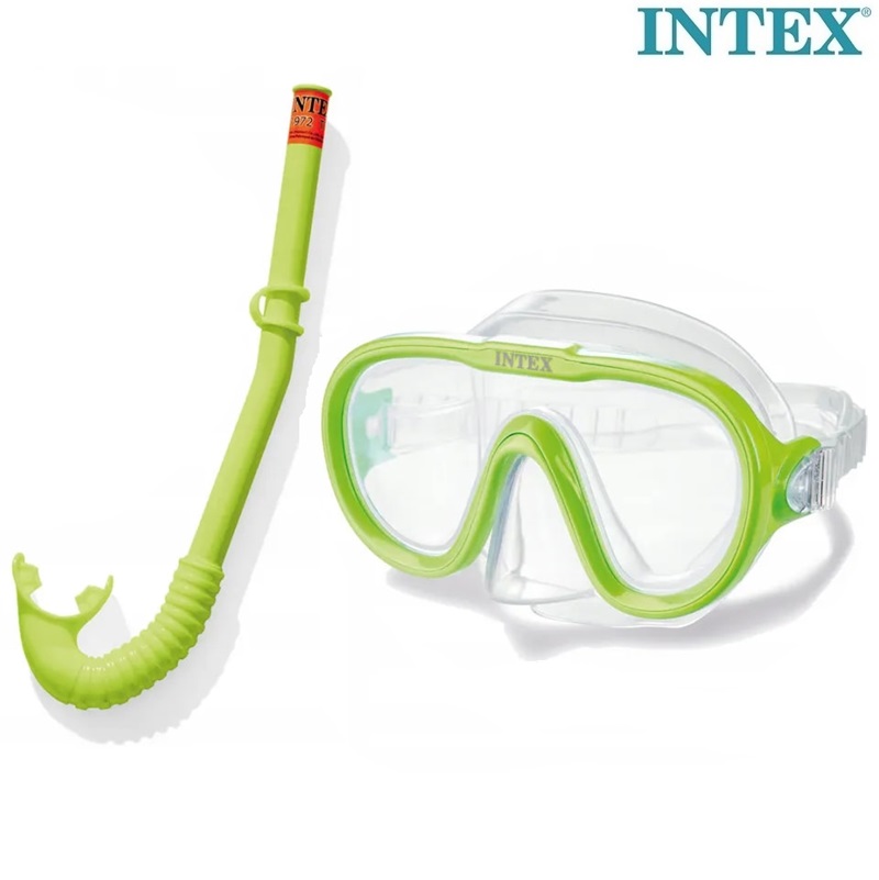 Laste ujumismask ja snorkel Intex Adventurer Green
