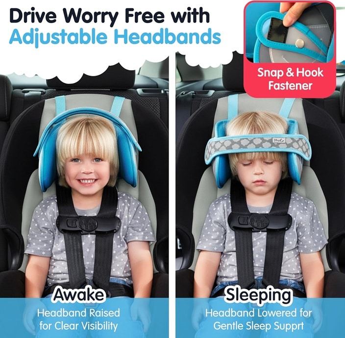Laste peatugi autosse NapUp Sinine