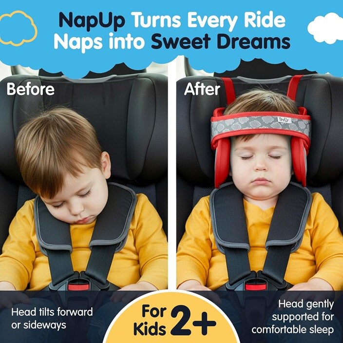 Laste peatugi autosse NapUp Punane