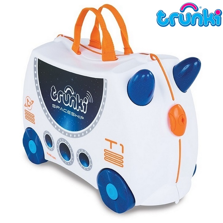 Pealistutav reisikohver lastele Trunki Skye Spaceship valge ja sinine