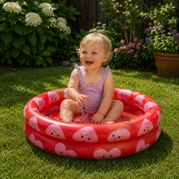 Laste täispuhutav bassein Swim Essentials Mini Pool Red Hearts