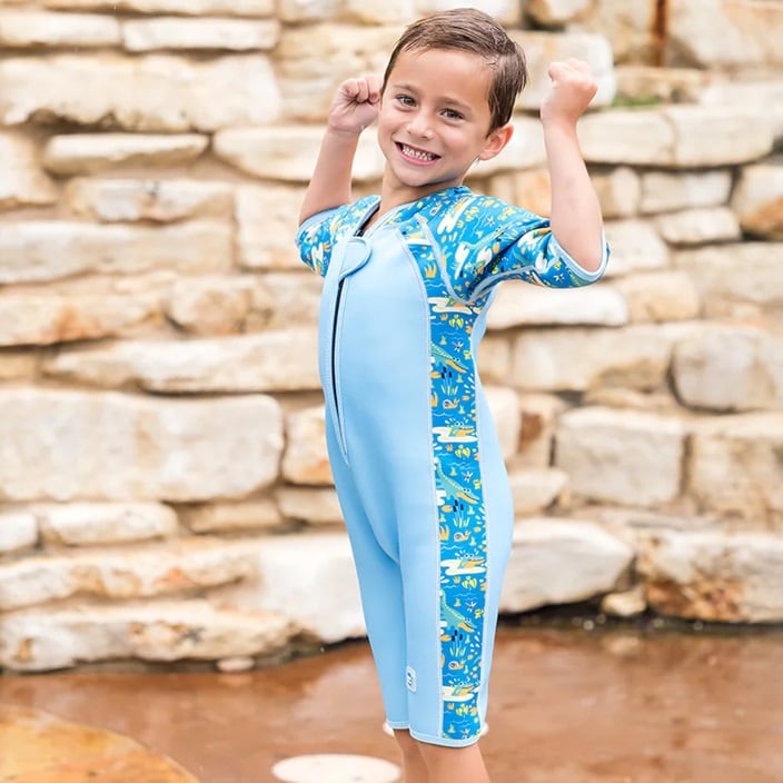 Laste ujumiskalipso SplashAbout Shorty Wetsuit Crocodile Swamp