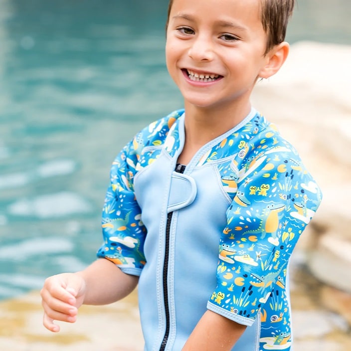 Laste ujumiskalipso SplashAbout Shorty Wetsuit Crocodile Swamp